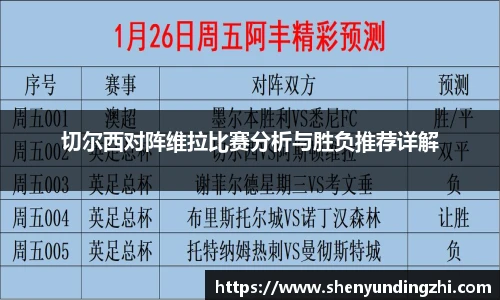 切尔西对阵维拉比赛分析与胜负推荐详解